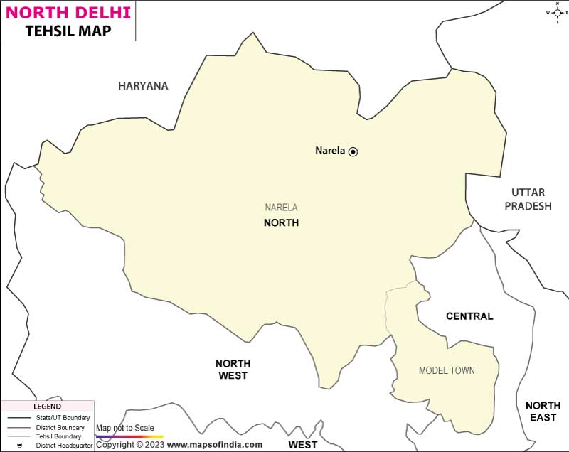 Tehsil Map of North Delhi 