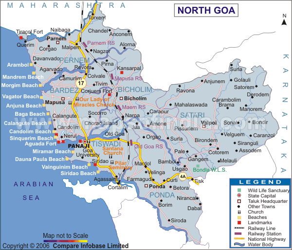 goa tourist map