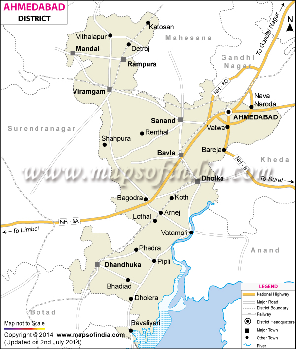 District Map of Ahmedabad  