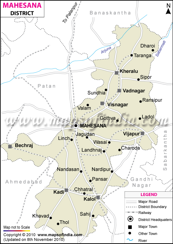 District Map of Mehsana