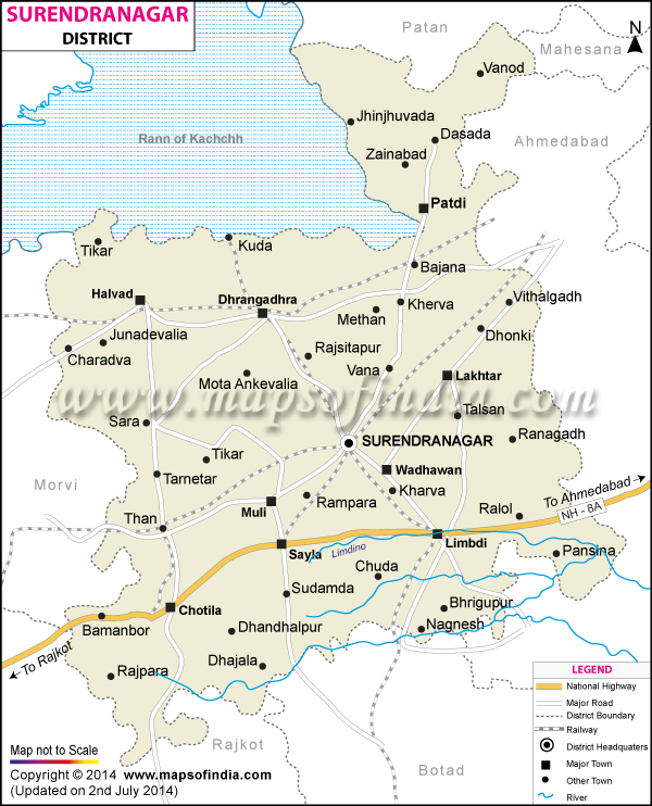 District Map of Surendranagar