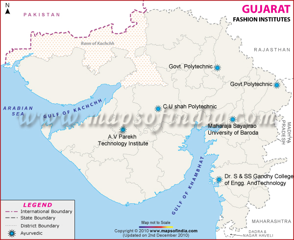 Gujarat Fashion Designing Colleges Map