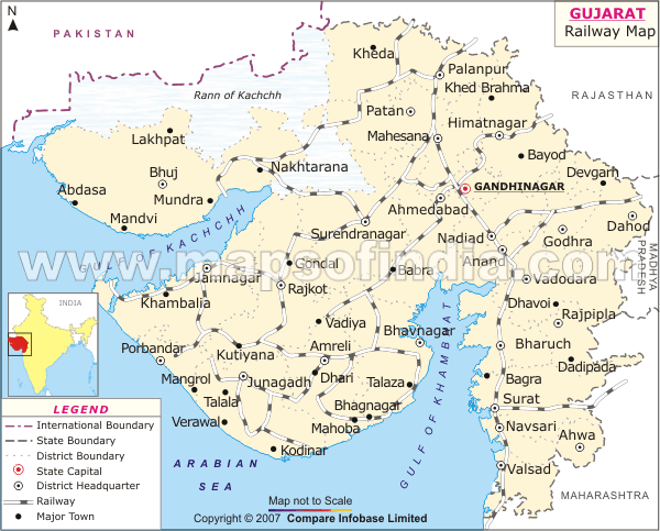 Gujarat Railway Map