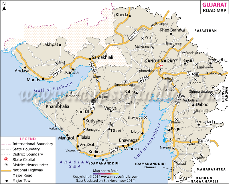 Gujarat Road Network Map