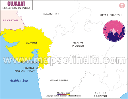 Gujarat Location Map