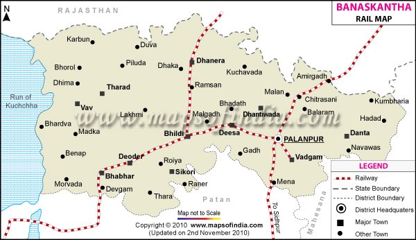 Banas Kantha Railway Map