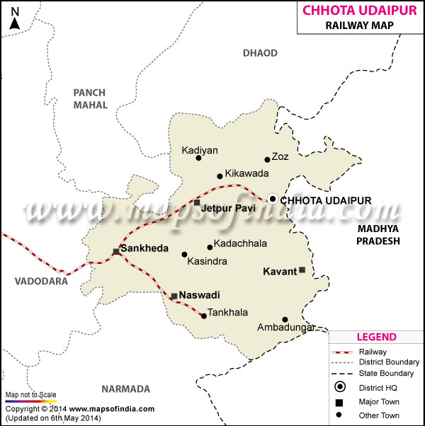 Chhota Udaipur  Railway Map