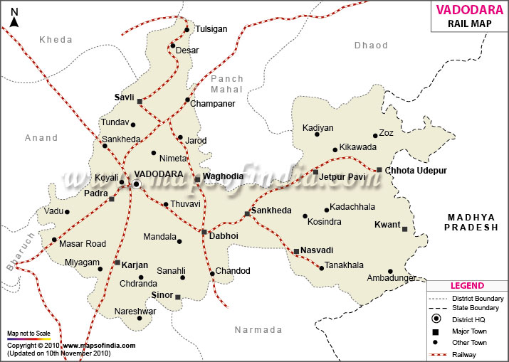 Vadodara Railway Map
