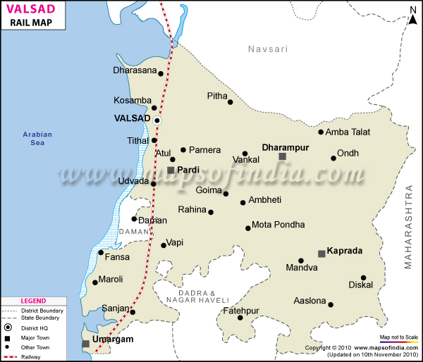 Valsad Railway Map