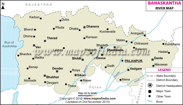 Banas Kantha River Map