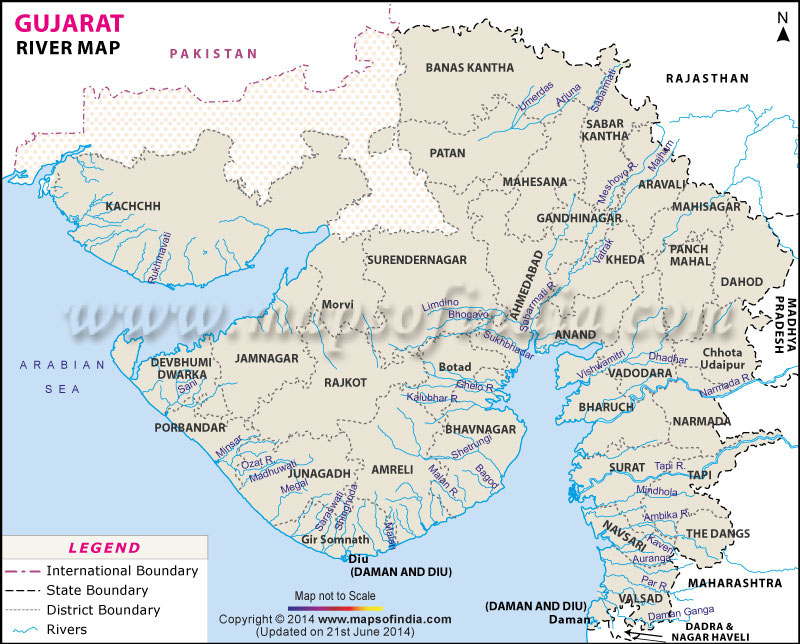 Gujarat River Map