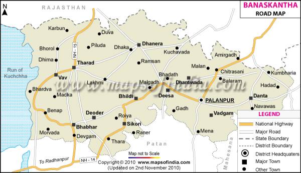 Banas Kantha Road Map