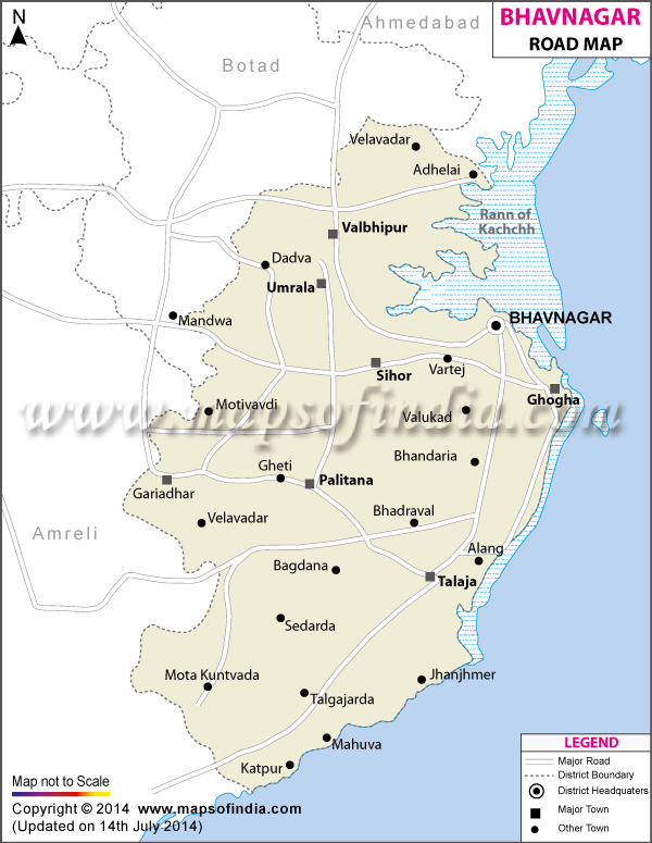 Bhavnagar Road Map