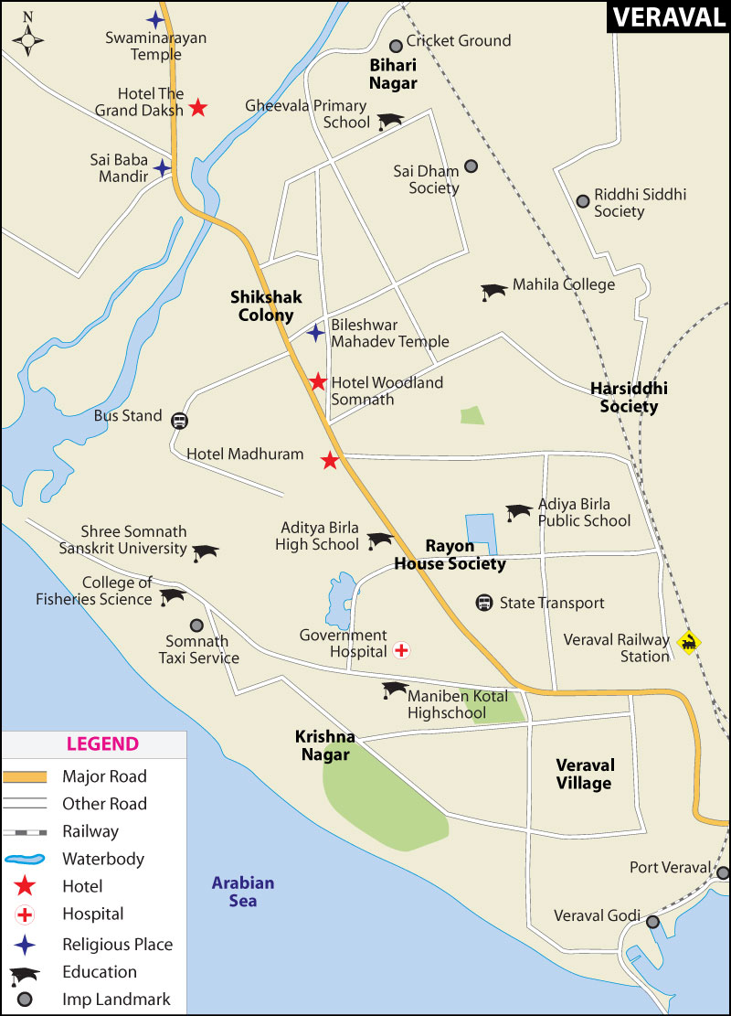 Veraval City Map