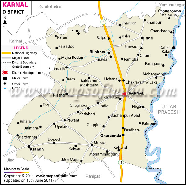 Karnal District Map