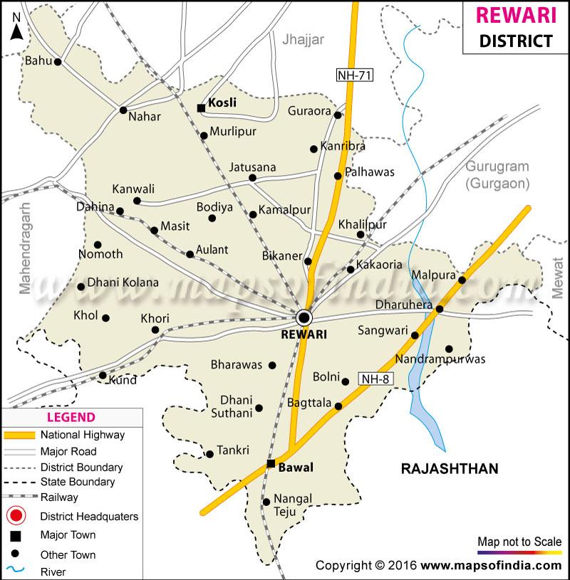 Rewari District Map