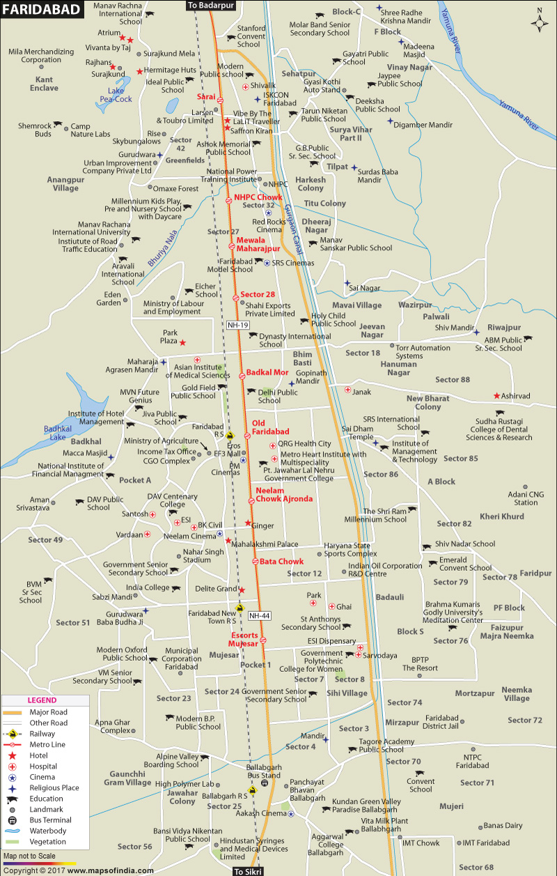 City Map of Faridabad