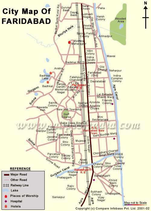 Map of Faridabad