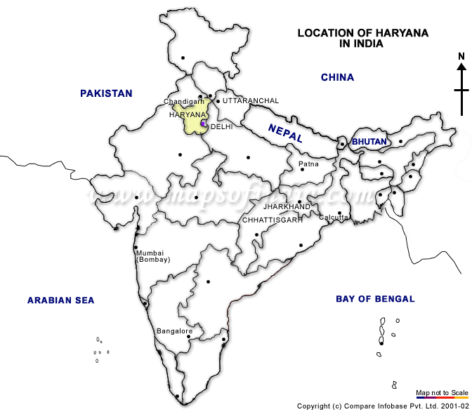 Location Map of Haryana
