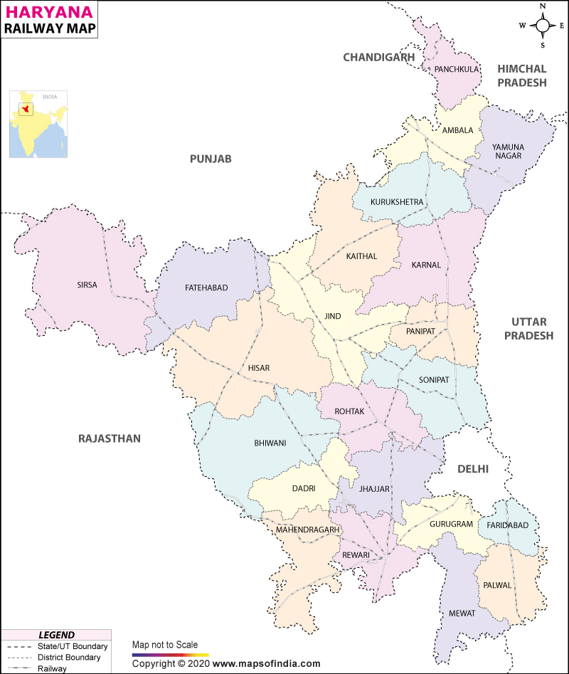 Haryana Railway Map