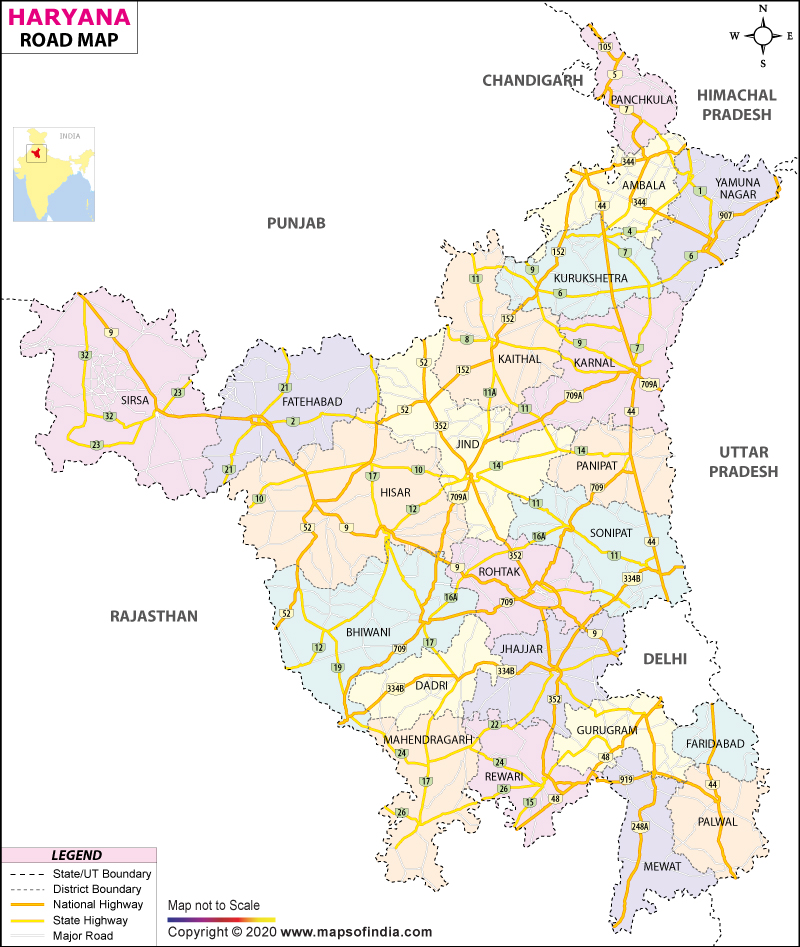Haryana Roads Map