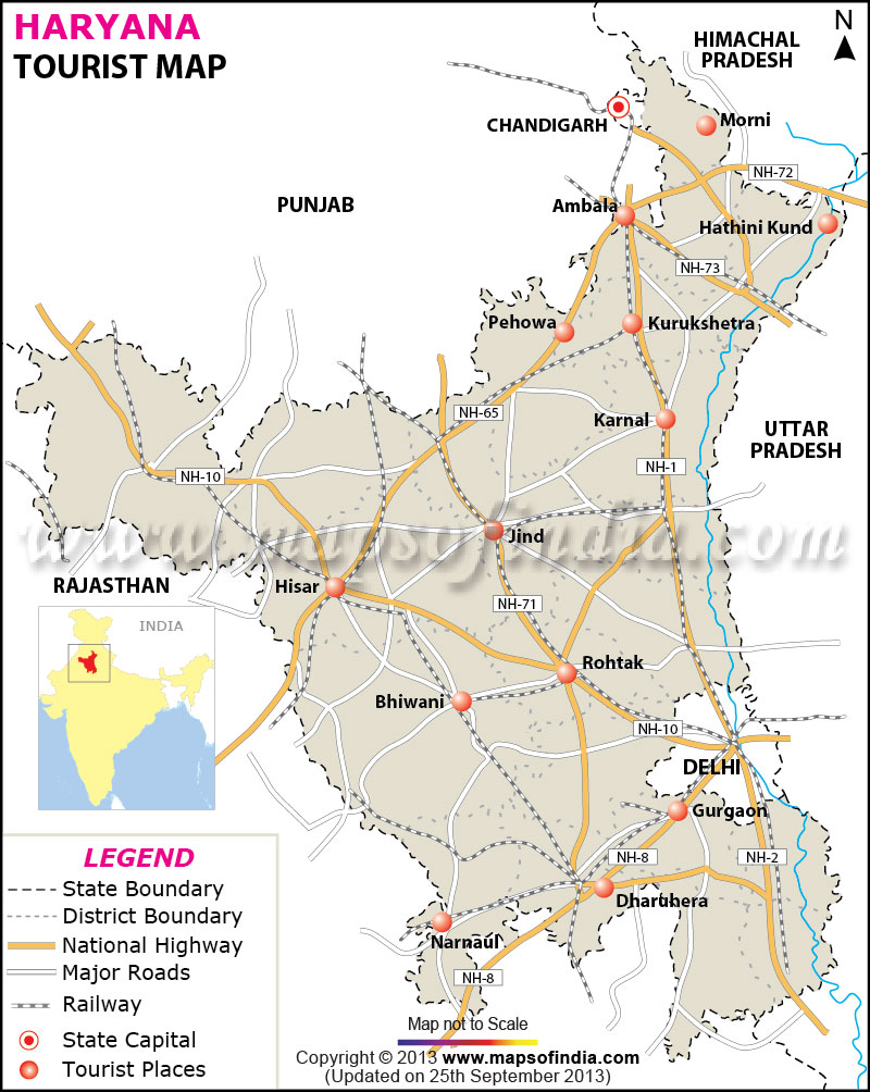 Tourist Map Of Haryana