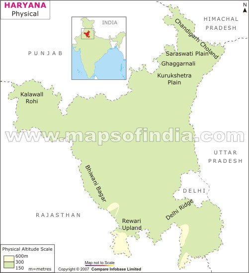 Haryana Physical Map