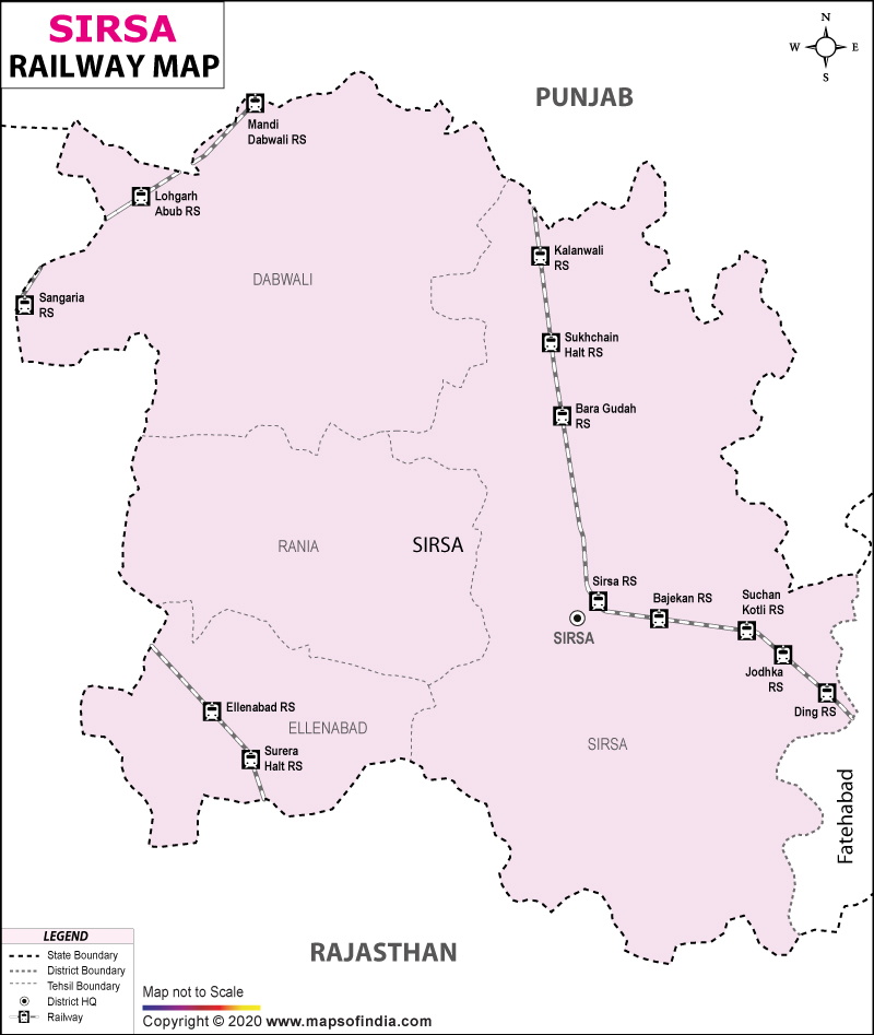 Sirsa Railway Map