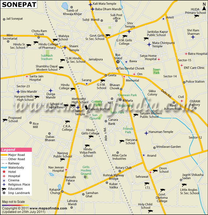 City Map of Sonipat