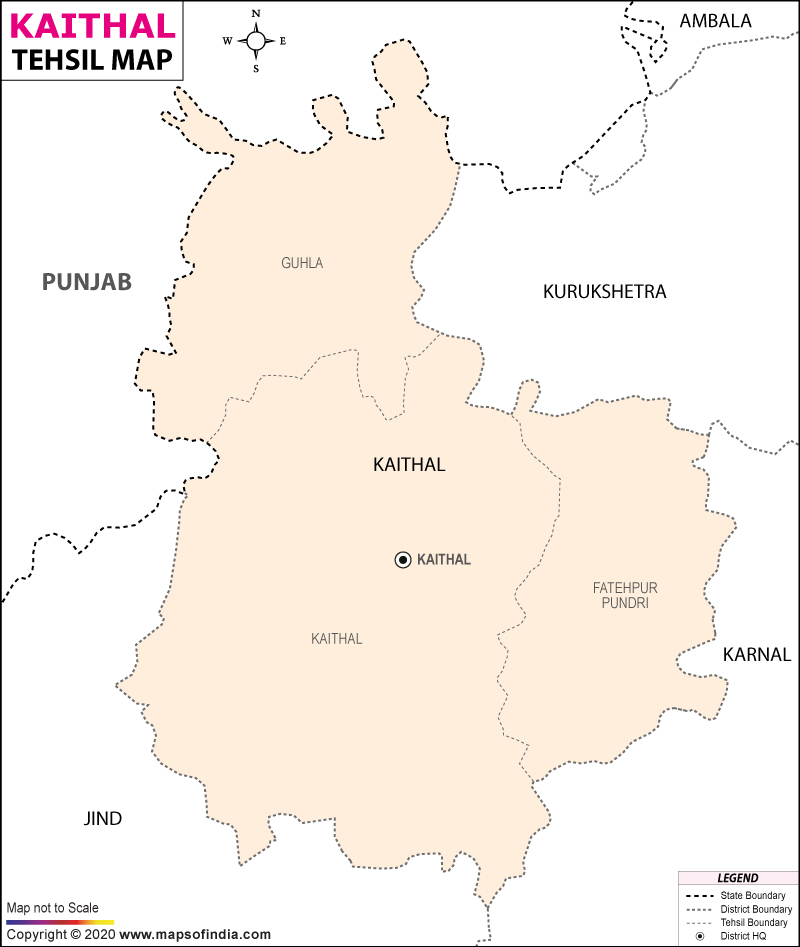 Kaithal Tehsil Map