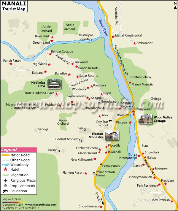Tourist Map of Manali Tourist Map of Manali