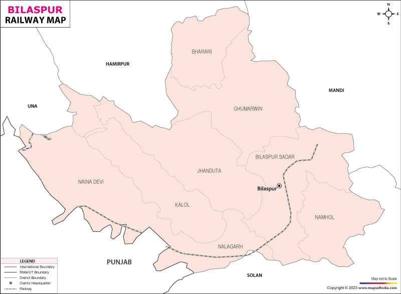 Bilaspur Railway Map