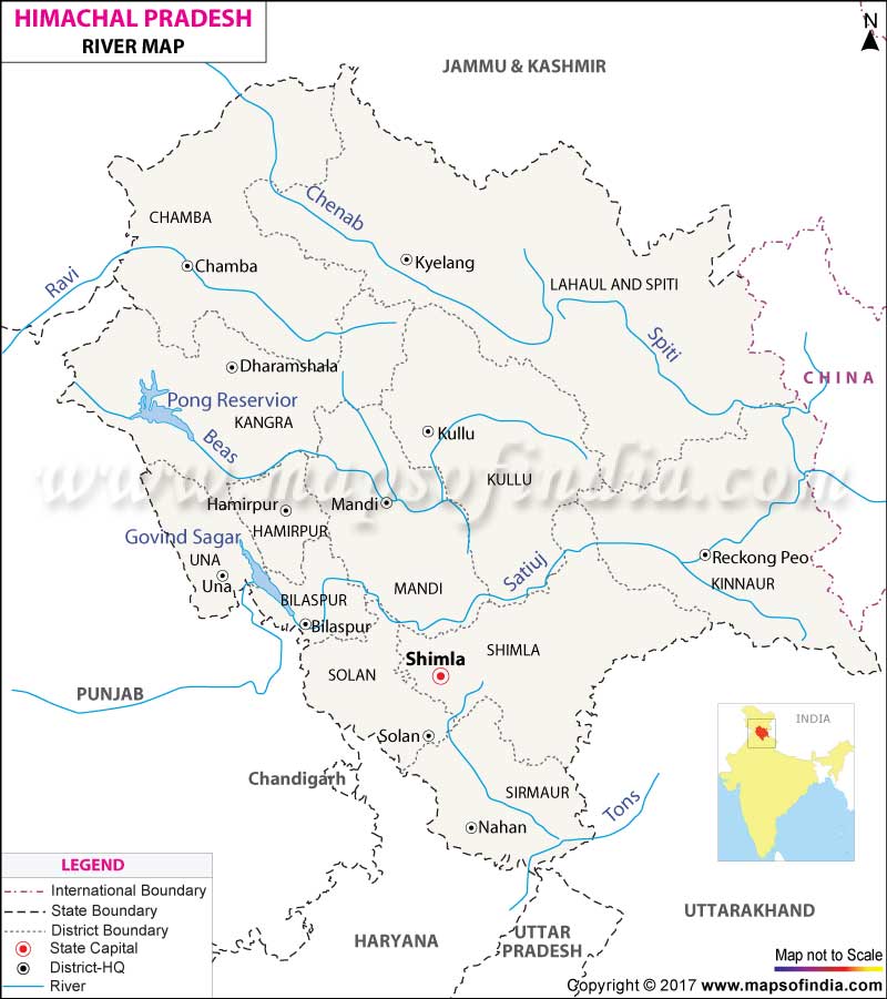 River Map of Himachal Pradesh