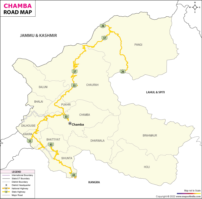 Chamba Road Network Map