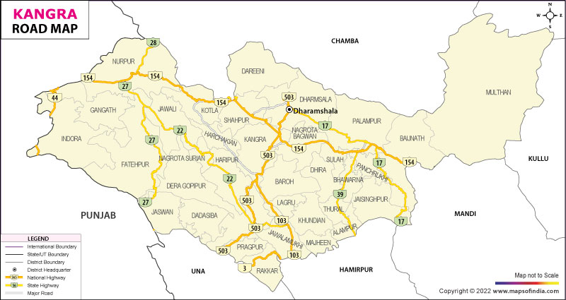 Kangra Road Network Map