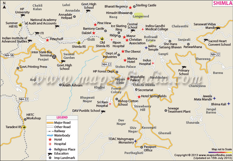 Shimla city Map