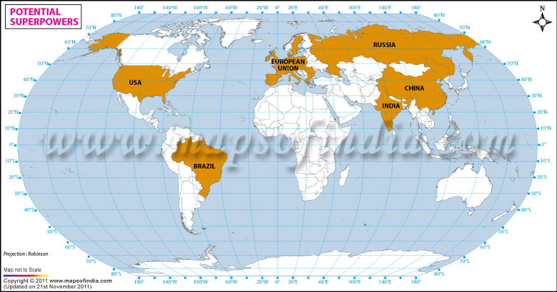 Map of Potential Superpowers Nations