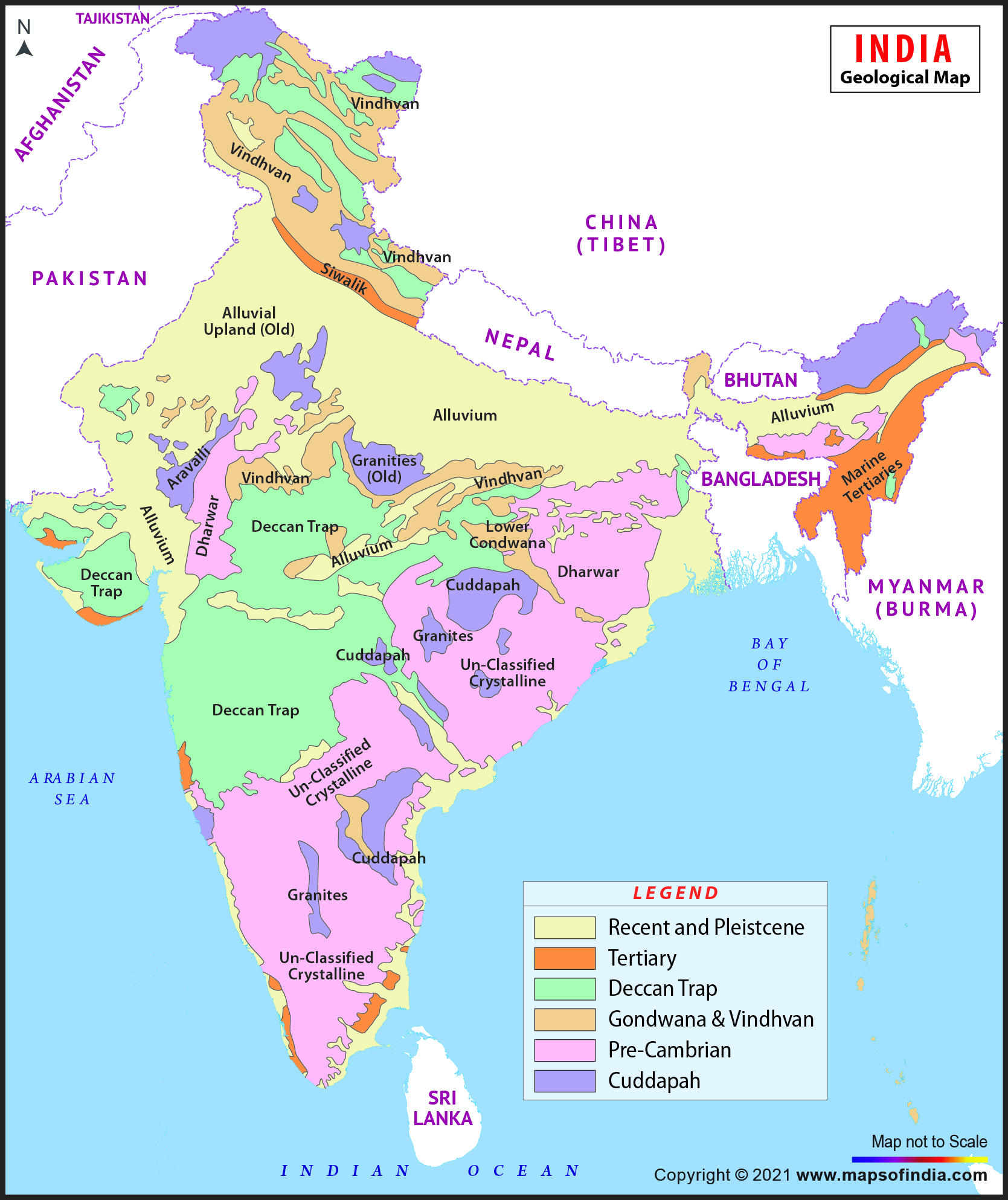 Geological map of India