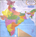 India Political Wall Map