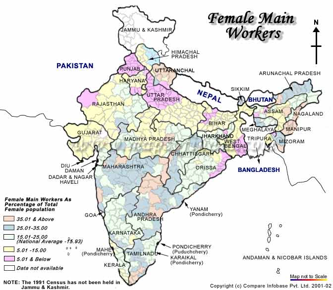 Female Main Workers Map
