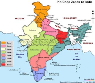 Pin Code Zones of India