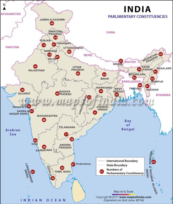 Parlimentary Constituencies Map of India