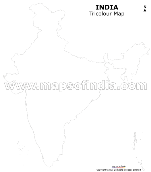 Tricolor Map of India