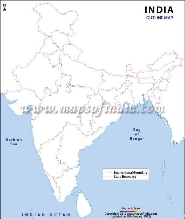 Blank/Outline Map of India