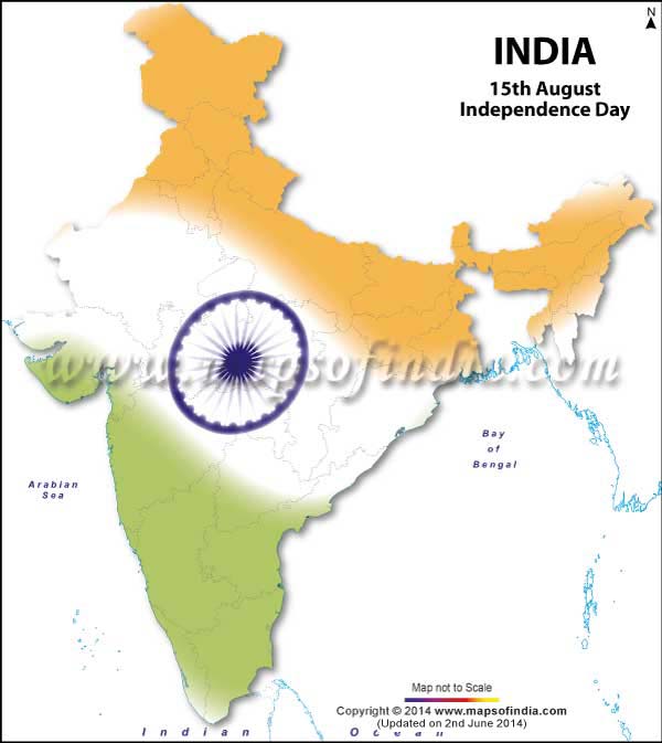 Tricolor Map of India