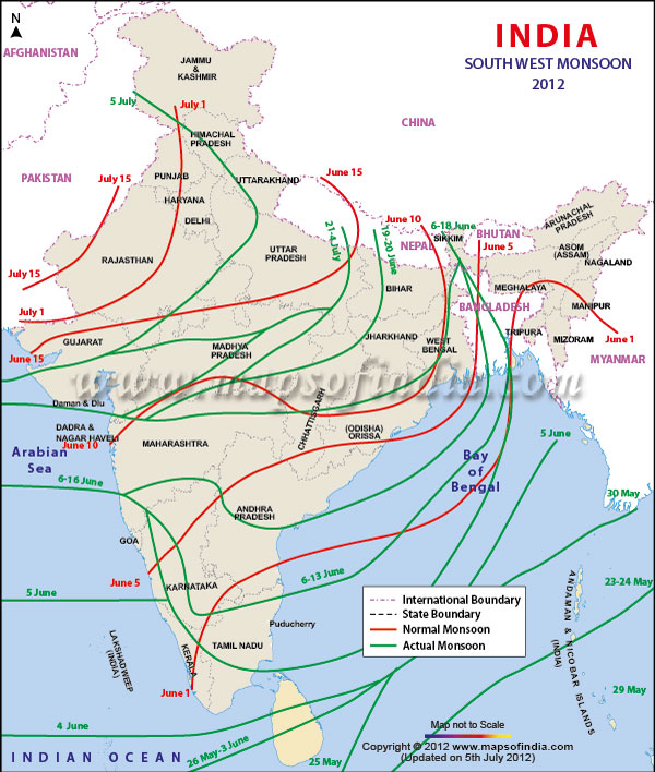 India South West Monsoon Map