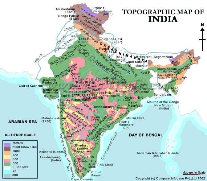 World Map Of Rivers And Mountains. Mountain Ranges in India