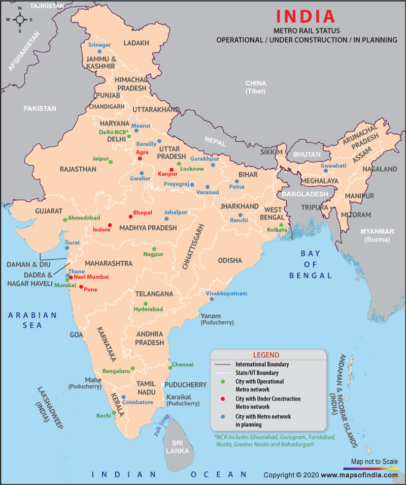 India Metro Rail Status Map