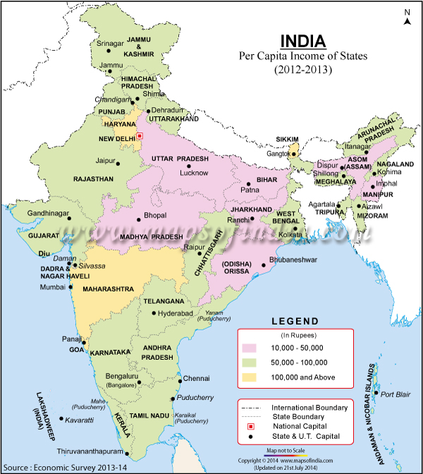 India Per Capita Income 2012-13