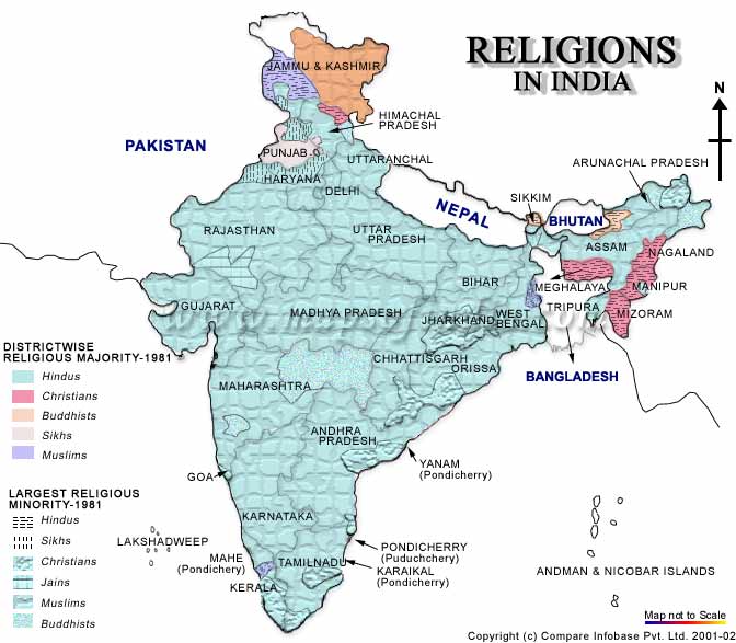 Religion Map of India